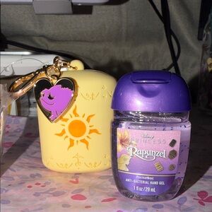 Disney Rapunzel Purple PocketBac Hand Gel with Yellow Sun Case and Pink Charm